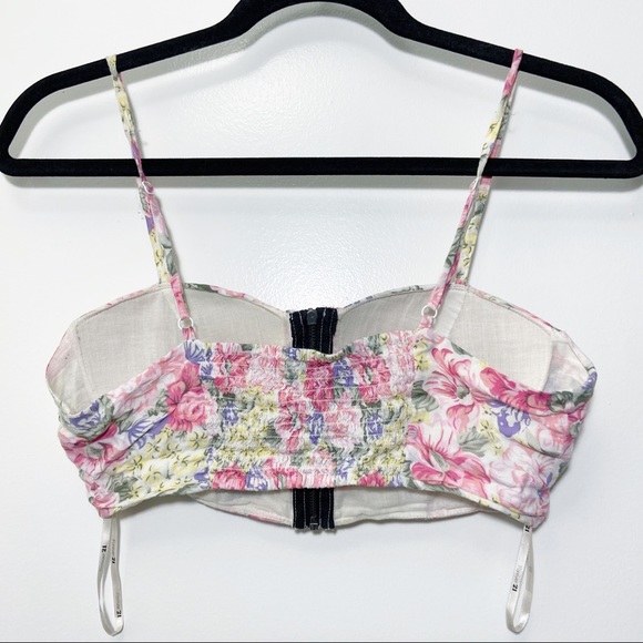 Forever 21 Floral Zip Up Bralette Padded Medium - Picture 4 of 7